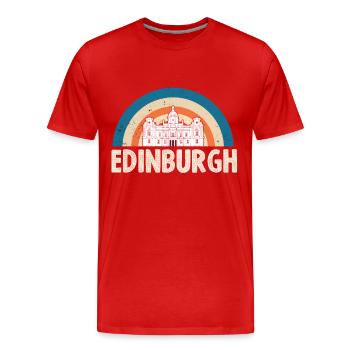 Ecosse Edimbourg Souvenir Touristes Ecossais - T-shirt bio Premium Homme - rouge - Devant - Damien (186cm)
