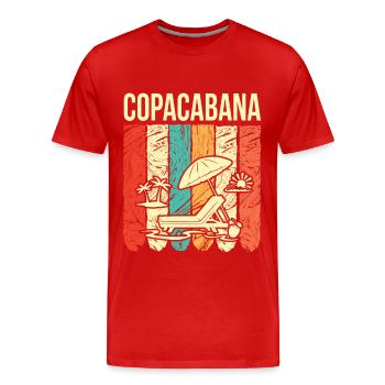 Copacabana Holiday Rio Palms Summer Beach Sun B - Men's Premium Organic T-Shirt - red - Front - Damien (186cm)