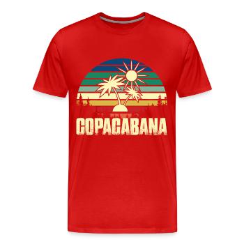 Rio Beach Copacabana Holiday Palms Summer Sun Bra - Men's Premium Organic T-Shirt - red - Front - Damien (186cm)