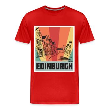 Ecosse-Souvenir-Edimbourg-Touriste écossais - T-shirt bio Premium Homme - rouge - Devant - Damien (186cm)