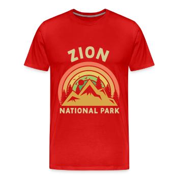 Zion National Park Utah Wandern Camping Outdoor - Männer Premium Bio T-Shirt - Rot - Vorne - Damien (186cm)