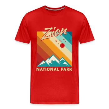 Zion National Park Utah Wandern Camping Outdoor - Männer Premium Bio T-Shirt - Rot - Vorne - Damien (186cm)