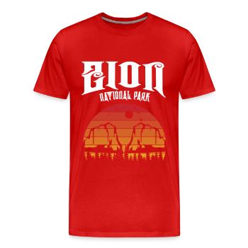 Parc national de Zion Utah Randonnée Camping en plein air - T-shirt bio Premium Homme - rouge - Devant - Damien (186cm)