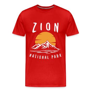 Zion National Park Utah Wandern Camping Outdoor - Männer Premium Bio T-Shirt - Rot - Vorne - Damien (186cm)