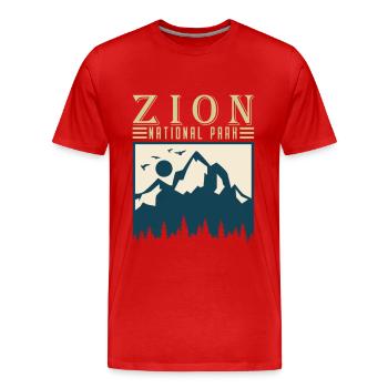Parc national de Zion Utah Randonnée Camping en plein air - T-shirt bio Premium Homme - rouge - Devant - Damien (186cm)