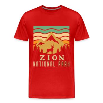 Zion National Park Utah Wandern Camping Outdoor - Männer Premium Bio T-Shirt - Rot - Vorne - Damien (186cm)