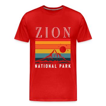 Parc national de Zion Utah Randonnée Camping en plein air - T-shirt bio Premium Homme - rouge - Devant - Damien (186cm)