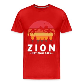 Zion National Park Utah Wandern Camping Outdoor - Männer Premium Bio T-Shirt - Rot - Vorne - Damien (186cm)