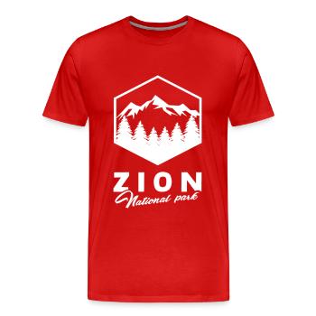 Zion National Park Utah Wandern Camping Outdoor - Männer Premium Bio T-Shirt - Rot - Vorne - Damien (186cm)