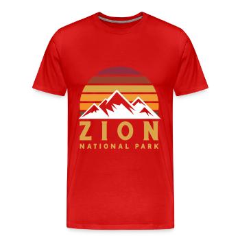 Zion National Park Utah Wandern Camping Outdoor - Männer Premium Bio T-Shirt - Rot - Vorne - Damien (186cm)