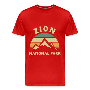 Zion National Park Utah Wandern Camping Outdoor - Männer Premium Bio T-Shirt - Rot - Vorne - Damien (186cm)