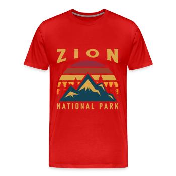 Zion National Park Utah Wandern Camping Outdoor - Männer Premium Bio T-Shirt - Rot - Vorne - Damien (186cm)
