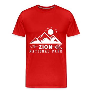 Zion National Park Utah Wandern Camping Outdoor - Männer Premium Bio T-Shirt - Rot - Vorne - Damien (186cm)