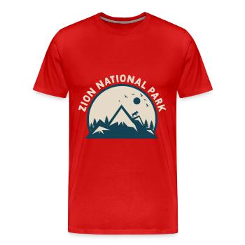Zion National Park Utah Wandern Camping Outdoor - Männer Premium Bio T-Shirt - Rot - Vorne - Damien (186cm)