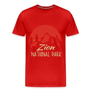 Zion National Park Utah Wandern Camping Outdoor - Männer Premium Bio T-Shirt - Rot - Vorne - Damien (186cm)