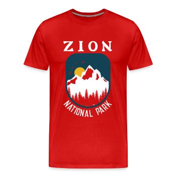 Zion National Park Utah Wandern Camping Outdoor - Männer Premium Bio T-Shirt - Rot - Vorne - Damien (186cm)