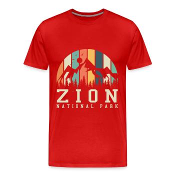 Zion National Park Utah Wandern Camping Outdoor - Männer Premium Bio T-Shirt - Rot - Vorne - Damien (186cm)