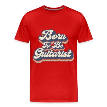 Rock guitarist Rock guitar musician Guitar singer - Men's Premium Organic T-Shirt - red - Front - Damien (186cm)