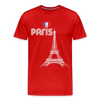 Liebe-Eiffelturm-Frankreich-Andenken-Franzosen Par - Männer Premium Bio T-Shirt - Rot - Vorne - Damien (186cm)