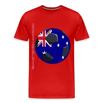 Australia Soccer Ball Australian Flag - Männer Premium Bio T-Shirt - Rot - Vorne - Damien (186cm)