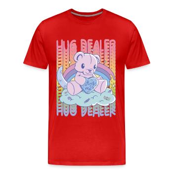 Hug Me Cute Teddy Rainbow Love Hug Dealer Cute Ted - Männer Premium Bio T-Shirt - Rot - Vorne - Damien (186cm)