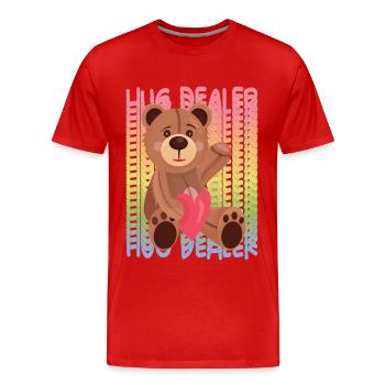 Hug Dealer Teddy with Heart Hug Dealer Rainbow Ted - Men's Premium Organic T-Shirt - red - Front - Damien (186cm)