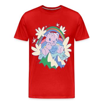 Rainbow Hug Me Cute Teddy Hug Time Teddy Bear - Männer Premium Bio T-Shirt - Rot - Vorne - Damien (186cm)