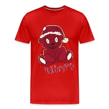 Lustiger Weihnachts-Teddy-Albtraum Was? Mörderisch - Männer Premium Bio T-Shirt - Rot - Vorne - Damien (186cm)