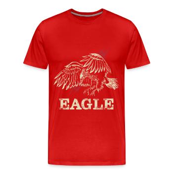 Eagle Love Birds Fauconnerie Oiseaux de proie Faucon Faucon Faucon - T-shirt bio Premium Homme - rouge - Devant - Damien (186cm)