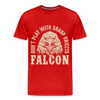 Falke Scharfe Objekte Falknerei Adler Habicht Falk - Männer Premium Bio T-Shirt - Rot - Vorne - Damien (186cm)
