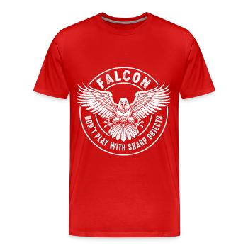 Falcon Sharp objects Falconry Ornithologist Eagle - Men's Premium Organic T-Shirt - red - Front - Damien (186cm)