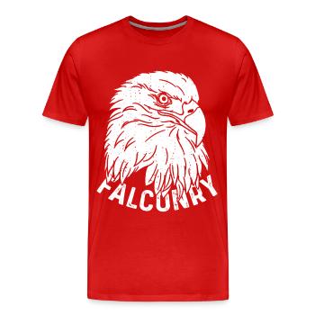 Fauconnerie Eagles Faucons Autour des palombes Oiseaux de proie Ornitho - T-shirt bio Premium Homme - rouge - Devant - Damien (186cm)