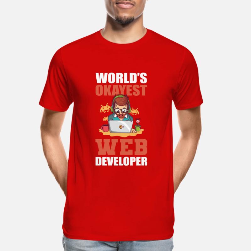 Worlds Okayest Web Developer Programmer Men's Premium Organic T-Shirt