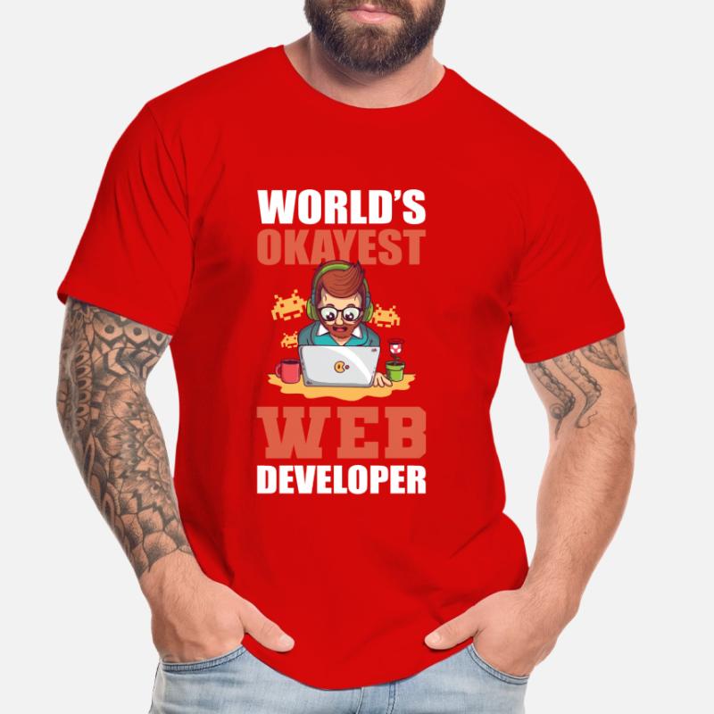 Worlds Okayest Web Developer Programmer Men's Premium Organic T-Shirt