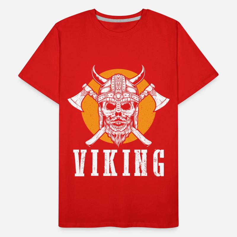Wikinger-Krieger-Schädel-Axt Walhalla Warriors Myt Männer Premium Bio T-Shirt