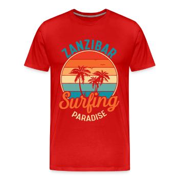 Zanzibar Surfen Tansania Palmenstrand Paradies Sou - Männer Premium Bio T-Shirt - Rot - Vorne - Damien (186cm)