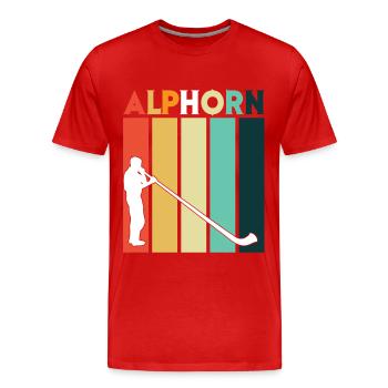 Retro Alphorn Musikinstrument Schweizer Musiker Sc - Männer Premium Bio T-Shirt - Rot - Vorne - Damien (186cm)