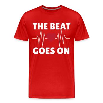 The Beat Goes On Heart Surgery Open Heart Surgery - Men's Premium Organic T-Shirt - red - Front - Damien (186cm)