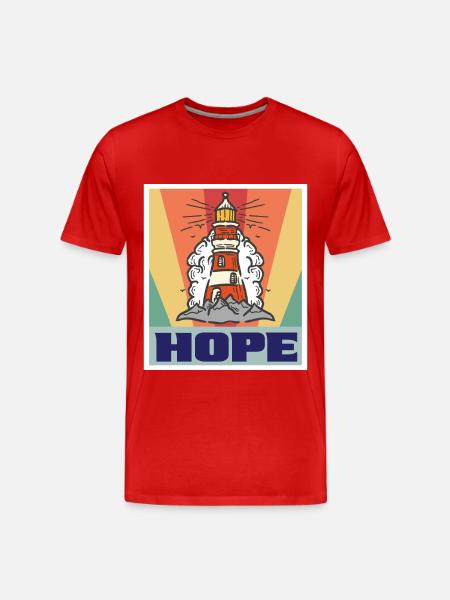 Vær let fyrtårn ankerhav søkap - Herre Premium T-shirt økologisk - rød