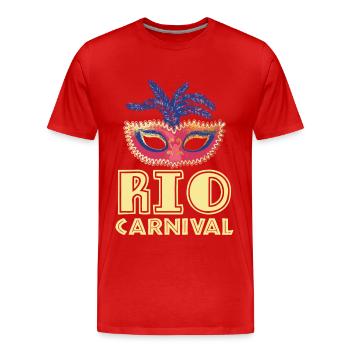 Rio Carnival Rio de Janeiro Carnival Mask Brasili - Men's Premium Organic T-Shirt - red - Front - Damien (186cm)
