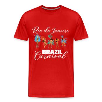 Rio Carnival Rio de Janeiro Celebration in Brazil - Men's Premium Organic T-Shirt - red - Front - Damien (186cm)