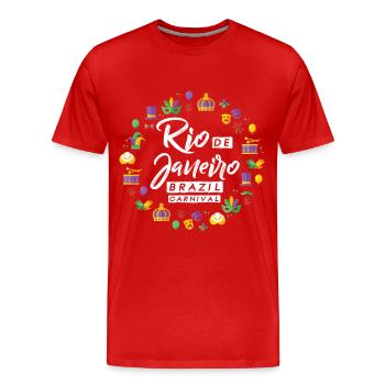 Rio Carnival Rio de Janeiro Celebration in Brazil - Men's Premium Organic T-Shirt - red - Front - Damien (186cm)