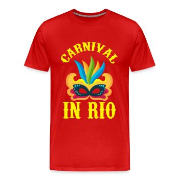 Brazil Carnival Rio de Janeiro Celebration Rio Karnev - Men's Premium Organic T-Shirt - red - Front - Damien (186cm)
