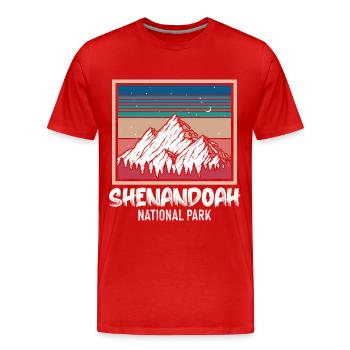 Mountains Shenandoah National Park Virginia Hiking - Men's Premium Organic T-Shirt - red - Front - Damien (186cm)
