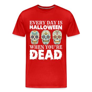 Sugar Skull Dia de Los Muertos Skull - Men's Premium Organic T-Shirt - red - Front - Damien (186cm)