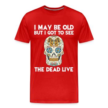 Skull Dead Sugar Skull Woman Day of the Dead - Men's Premium Organic T-Shirt - red - Front - Damien (186cm)