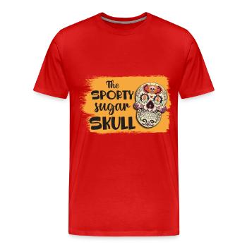 Sugar Skull Skull Death Day of the Dead - Men's Premium Organic T-Shirt - red - Front - Damien (186cm)