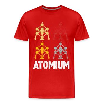 Noyau atomique de l’Atomium de Bruxelles Physics Science - T-shirt bio Premium Homme - rouge - Devant - Damien (186cm)