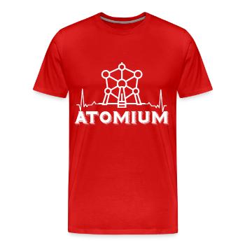 Atomium Heartbeat Noyau atomique Bruxelles Scientific - T-shirt bio Premium Homme - rouge - Devant - Damien (186cm)
