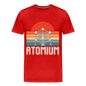 Physique atomique Atomium Science du noyau atomique Physicien - T-shirt bio Premium Homme - rouge - Devant - Damien (186cm)